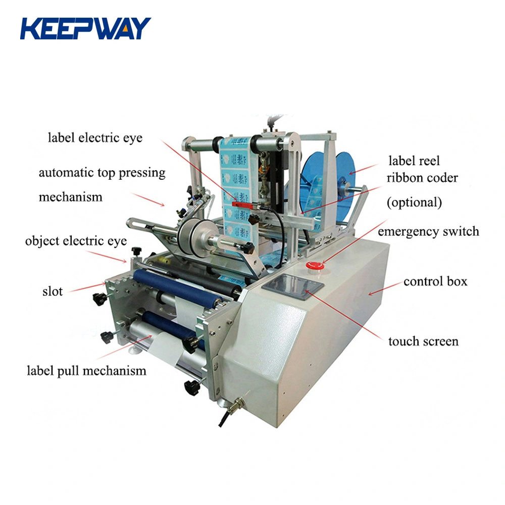 Table Top Pneumatic Semi Automatic Round Bottle Labeling Machine 