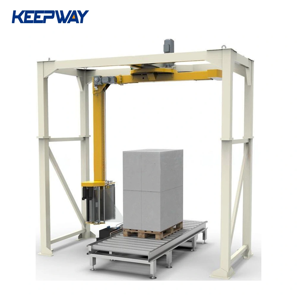 Fully automatic swing arm stretch film pallet packaging machine cantilever pallet packaging machine