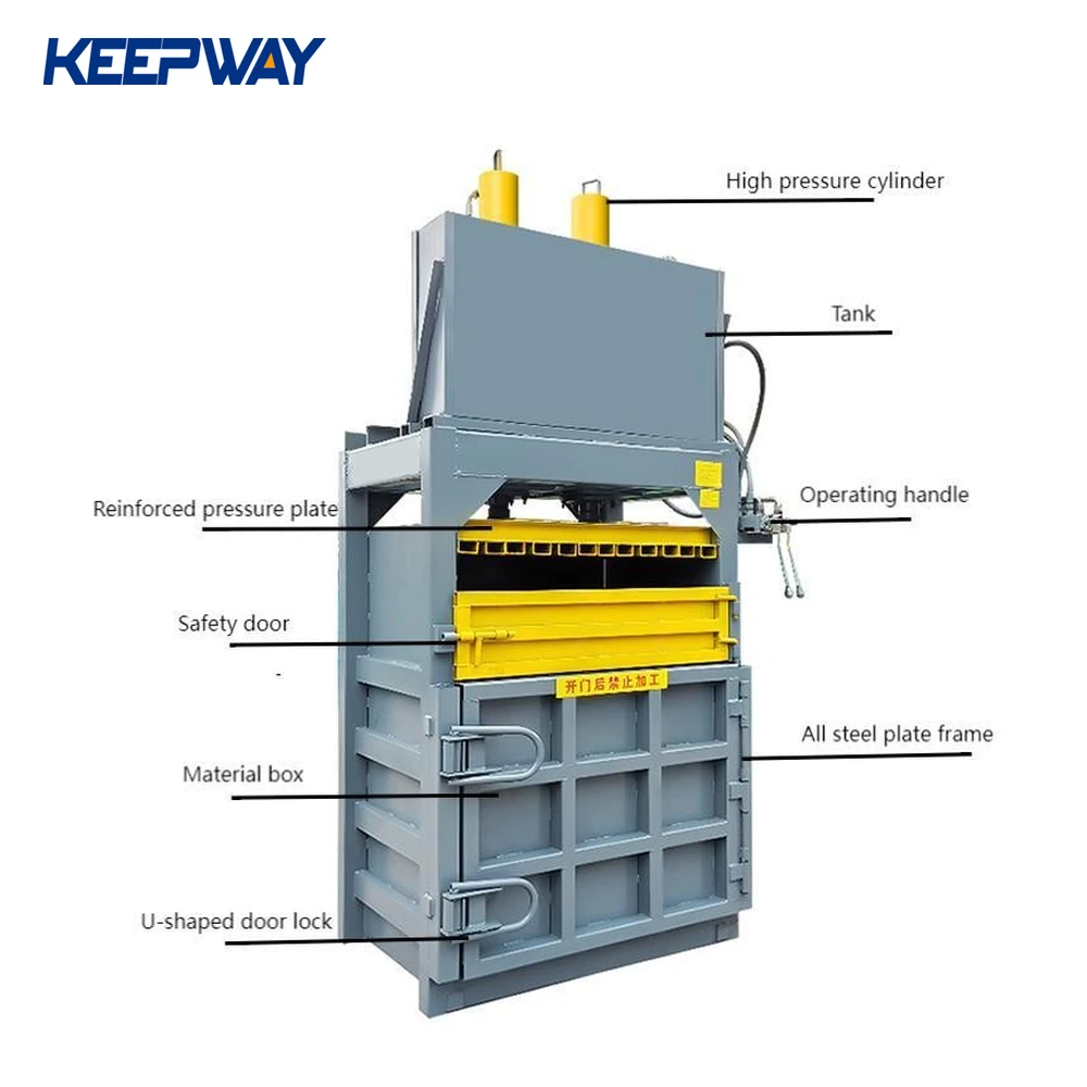 hydraulic waste plastic paper recycling compressor bale machine