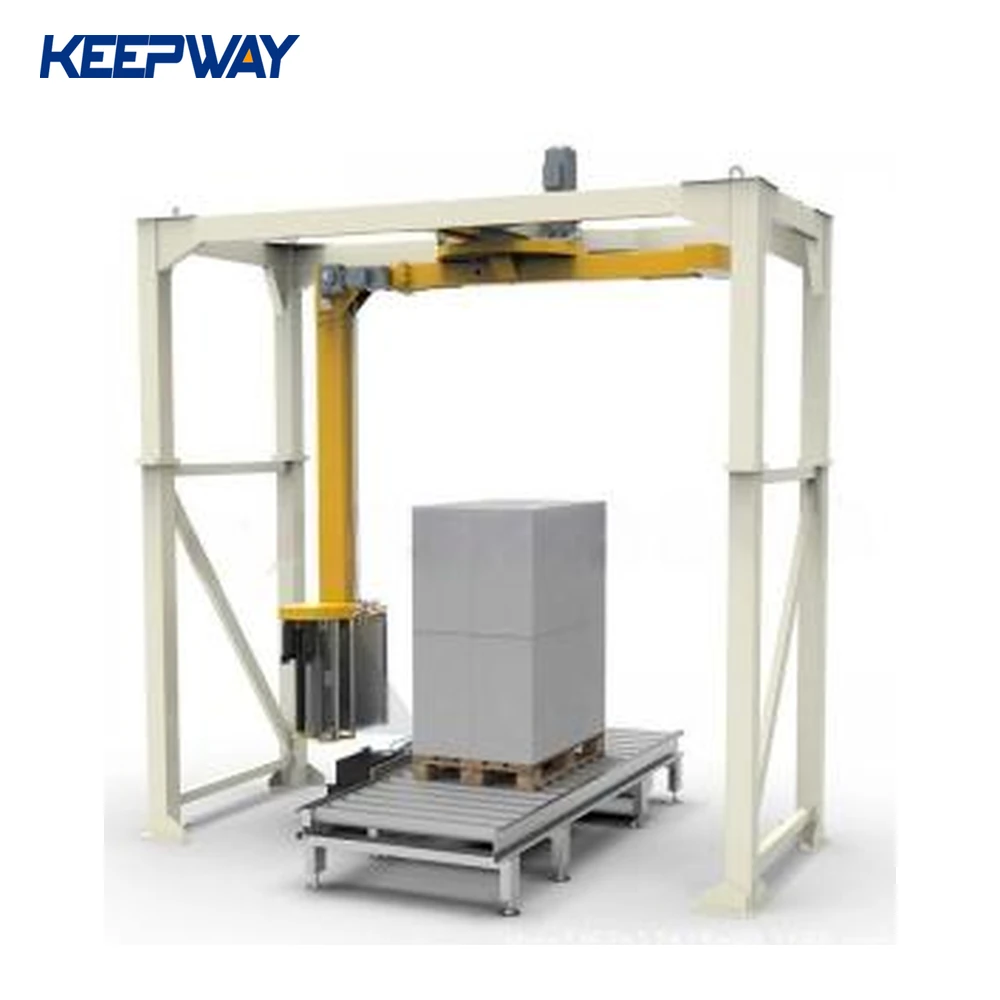 automatic robot arm rotating pallet wrapping packing machine