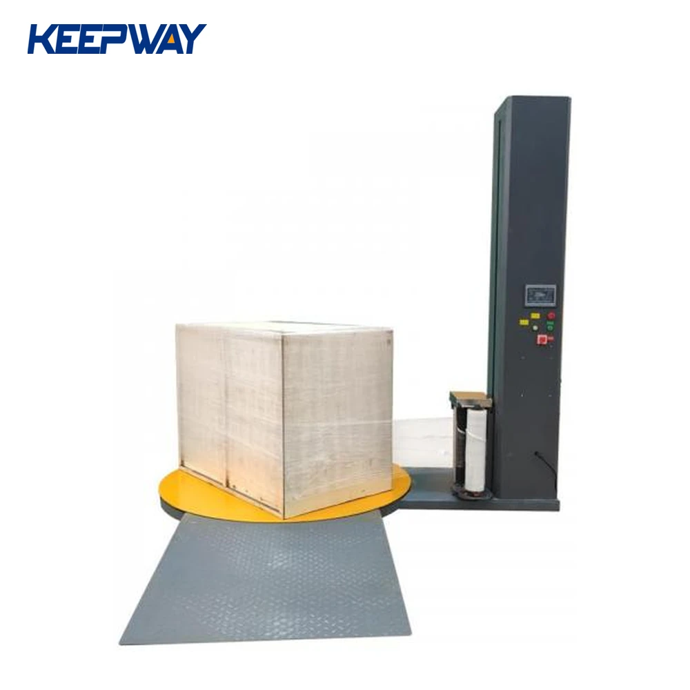 automatic turntable stretch film wrapping pallet machine