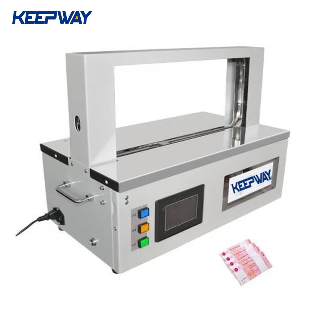 Small Tabletop OPP Belt Plastic Film Banding Machine Automatic 