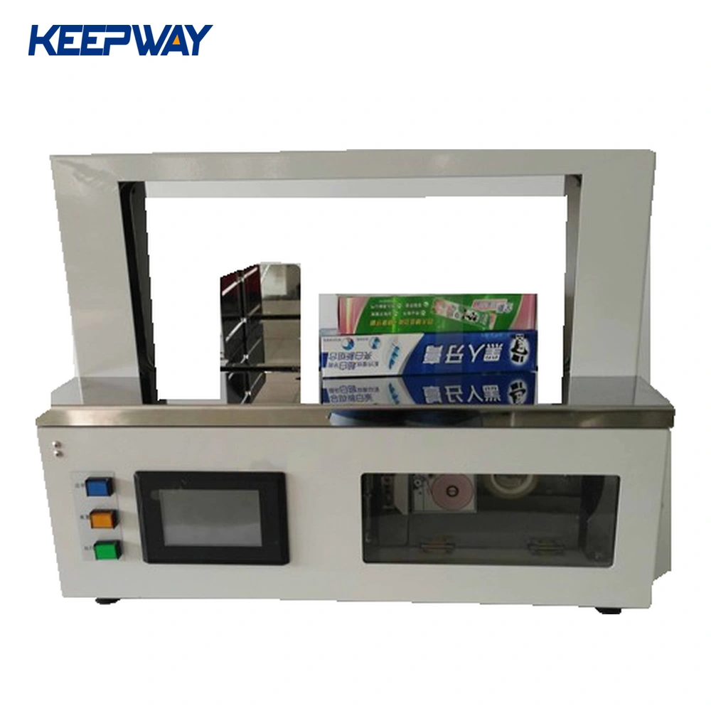 Tabletop OPP Plastic Film Strapping Machine for  Banknote Money Automatic Paper Tape Banding Machine 