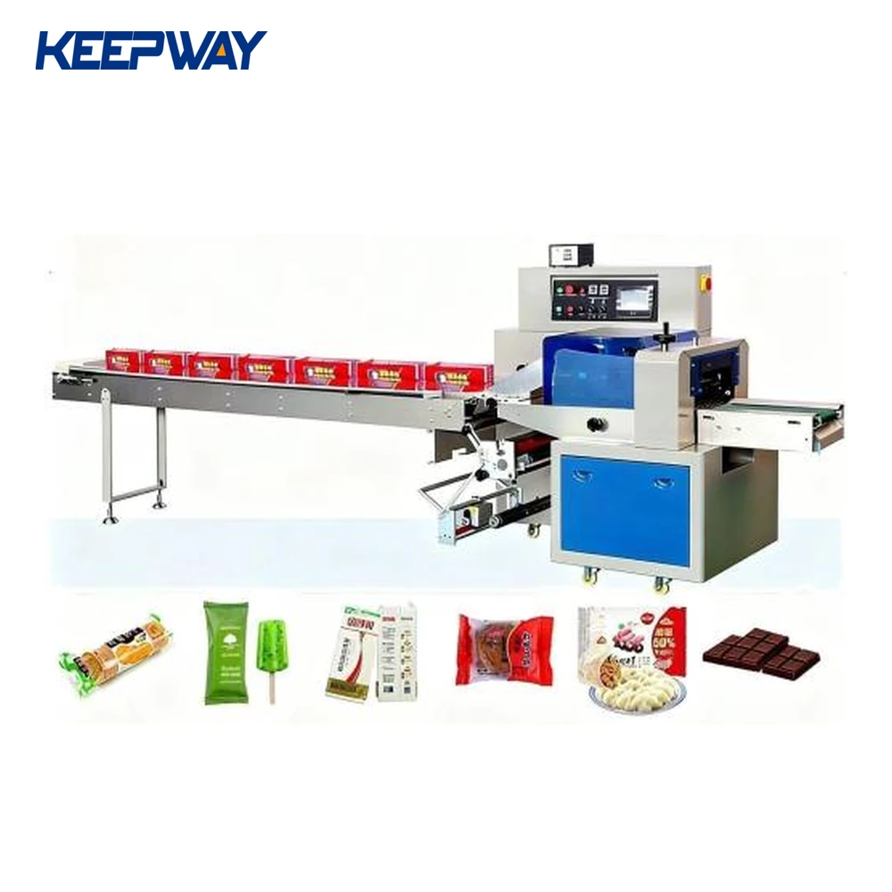 automatic horizontal packing machine for bread candy pillow flowpack food packaging machine 