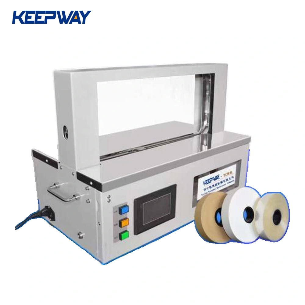 Custom Width 200–500mm Arch Paper & OPP Banding Machine for Textile, Cloth & Curtain Bundling | Adjustable Tension 5–40N with Custom Printed Kraft Tape for Branding