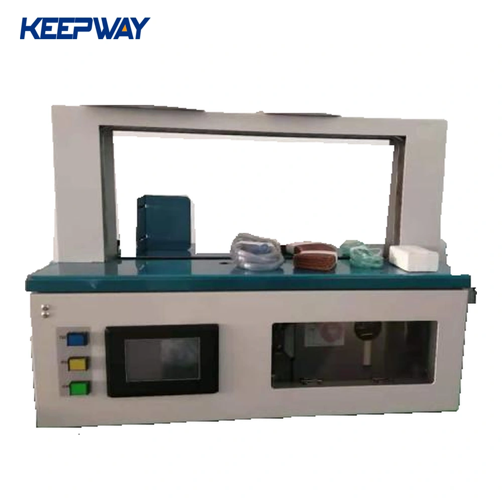 Desktop Automatic Banding Machine for Data Cable, Card & Cake Packaging | Adjustable Tension 5–50N with Custom Printed OPP/Paper Tape and 200–500mm Arch for Production Flexibility