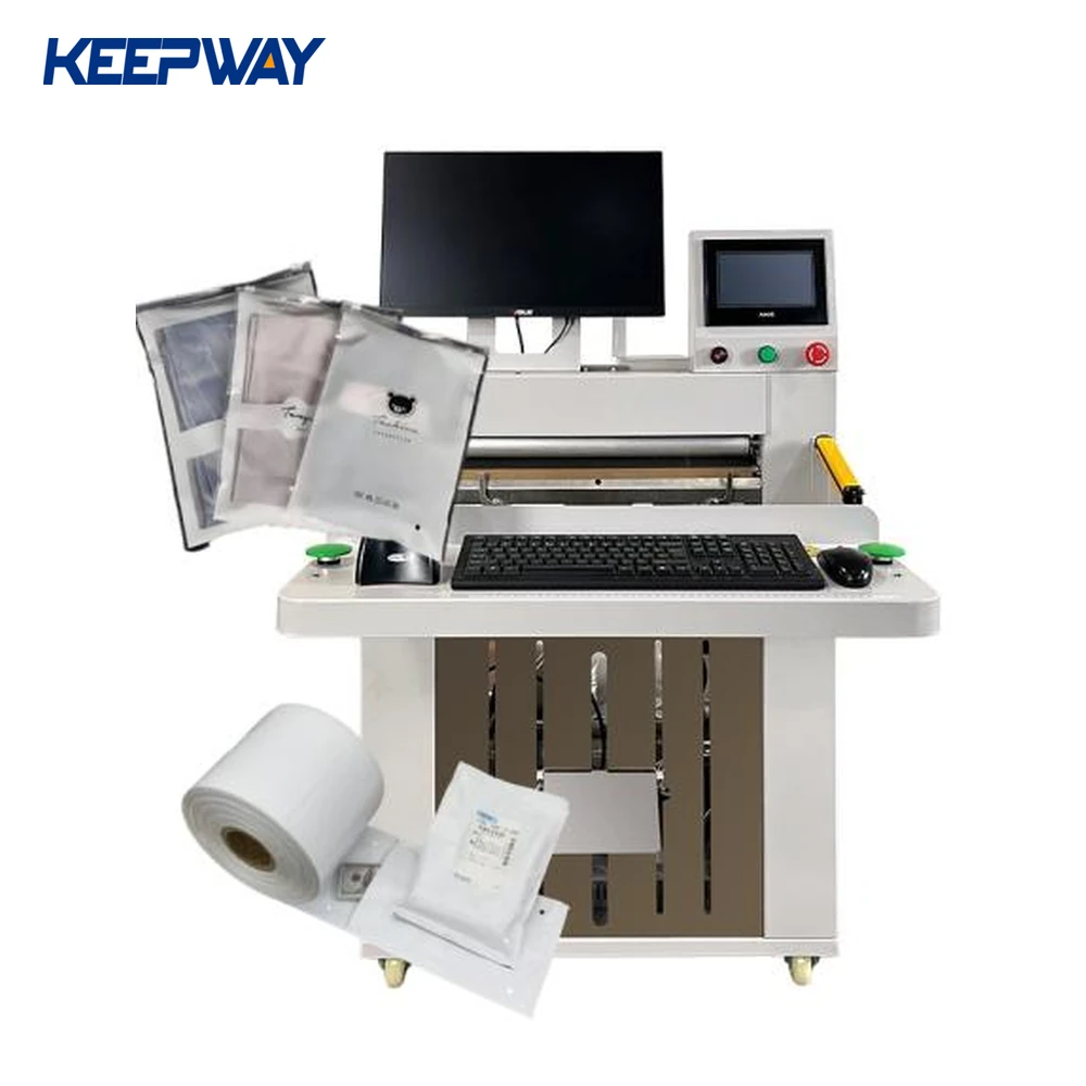 High Speed ERP Integrated Electric Tabletop Poly Mailer Bagging Machine with Digital Temperature Control