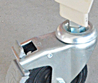 Caster brake lever and bracket