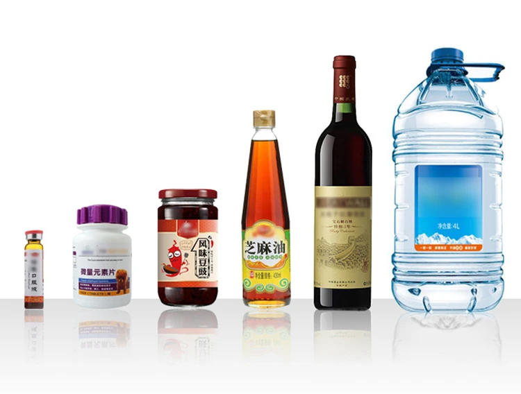 Illustrative examples of round bottles and containers for label selection