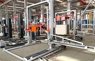 Original gantry wrapping and strapping equipment: strapping head and gantry structure.