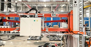 Original gantry wrapping and strapping equipment: machine assembly and control cabinet.