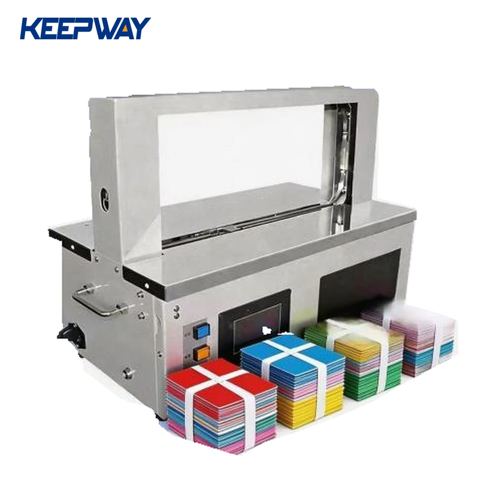 Mini Tabletop Paper OPP film Band Bundling Machine Label Cards Strapping Machine  