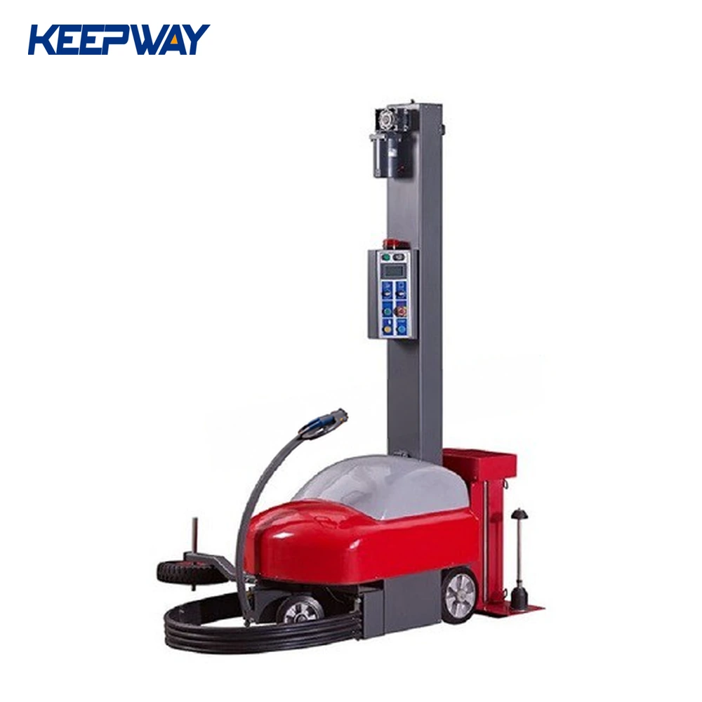 automatic mobile stretch film pallet wrapping machine robot