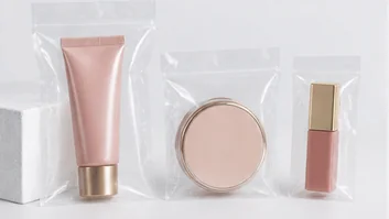 Packaged cosmetic items shown as a bagging application example