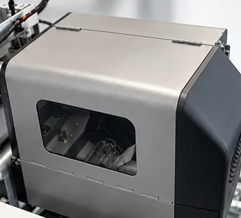 Optional label printer housing shown in the supplied bagger detail image