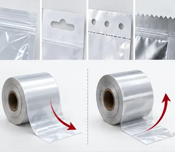 Different bag openings and roll winding directions for comparison