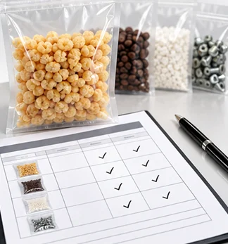 Illustrative packed samples and a sample assessment checklist