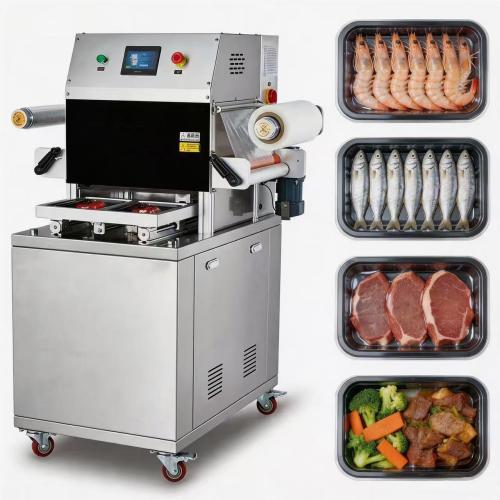 Automatic Vacuum Skin Packaging Machine–Tray Sealer for Meat, Poultry, Ready Meals 