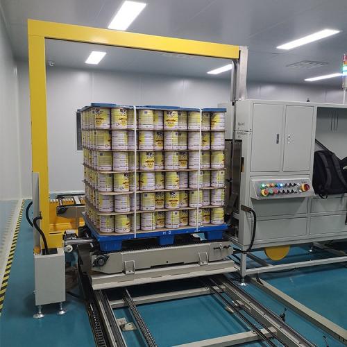 Automatic vertical side seal pallet strap packing machine line 