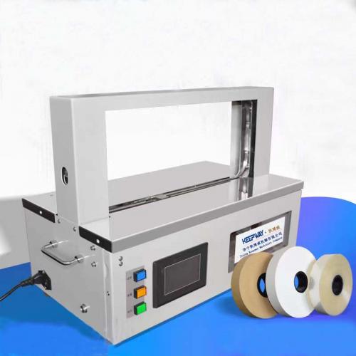 small automatic paper band&opp plastic film tape banding machine for money banknote currency strapping packing machine