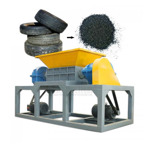Double Shaft Tyre Crusher Scrap Rubber Tire Shredder Recycling Machines 