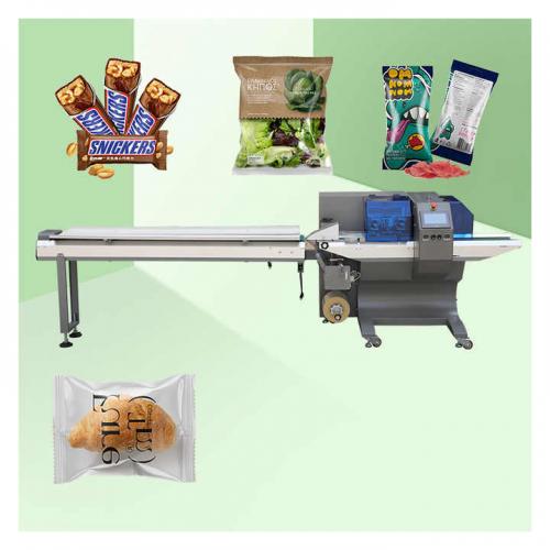 horizontal pillow ice cream chocolate bar bread cake flow pack packing bag machine 