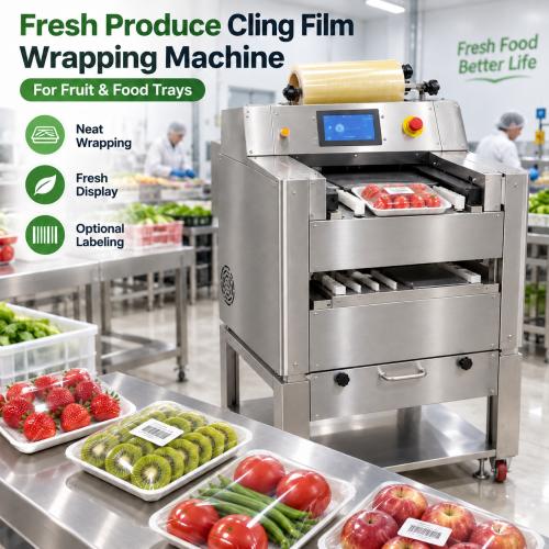 KPW-P4050 Cling Film Tray Wrapping Machine for Fresh Food