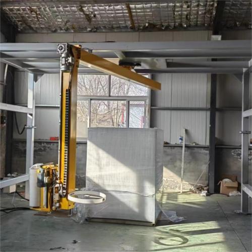 automatic cantilever wrap film arm rotary pallet wrapping packaging machine