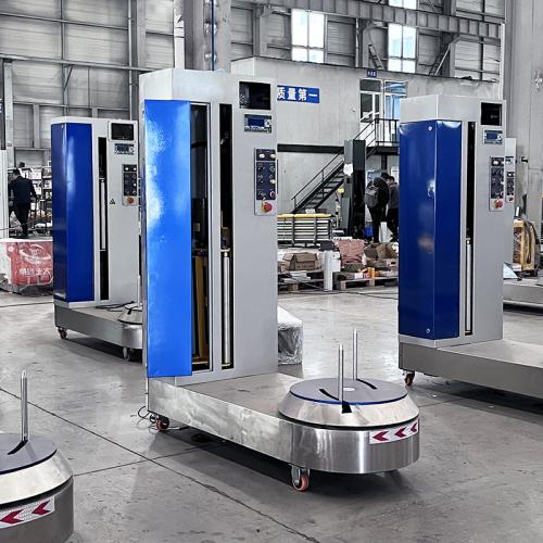 wrapping machines luggage airport